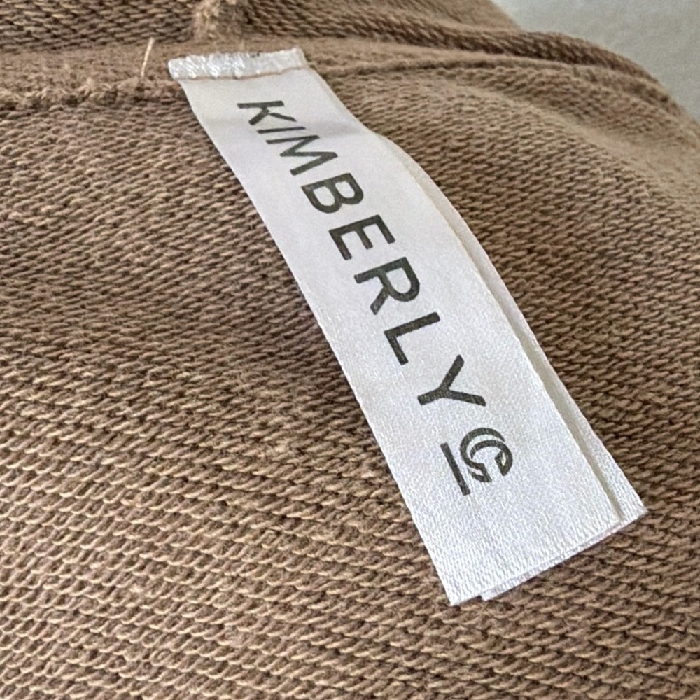 Kimberly C - Women's Cropped Boxy Tan Zip Up hoodie - Picture 11 of 12